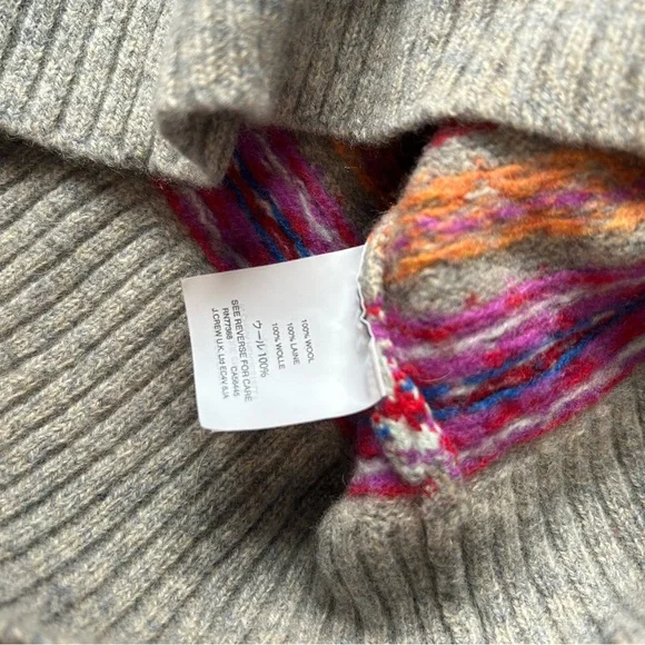 J. Crew Multicolor Fair Isle Wool Crewneck Sweater in Heather Gray - Picture 6 of 6